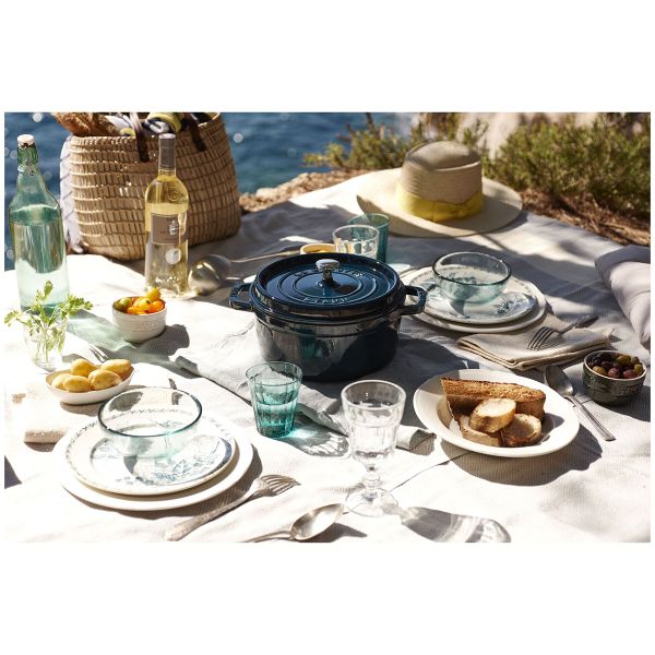 Staub La Cocotte Töpfe und Pfannen Cocotte, 28 cm | La-Mer | rund | Gusseisen