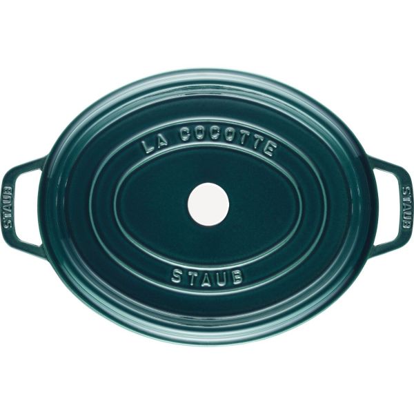 Staub La Cocotte Cocotte Bräter Kochtopf 33 cm, oval, La-Mer, Gusseisen alle Herdarten