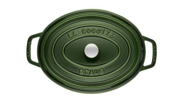 Staub La Cocotte Cocotte, 31 cm Basilikum-Grün oval Gusseisen Basilikum-Grün