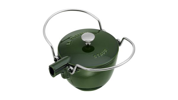 Staub Specialities Teekessel, 16 cm rund Basilikum-Grün 1,1L