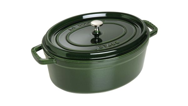 Staub La Cocotte 33 cm Basilikum-Grün oval Gusseisen