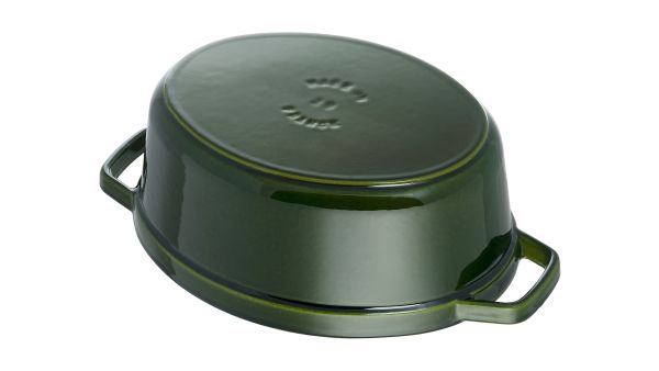 Staub La Cocotte 33 cm Basilikum-Grün oval Gusseisen