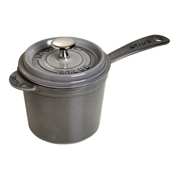 Staub Stieltopf, Graphit-Grau Specialities rund Gusseisen 14 cm