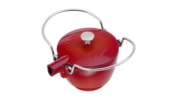 STAUB Teekanne,Kanne 16 cm rund Kirsch-Rot Gusseisen Induktion geeignet