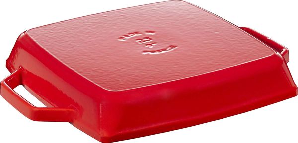 Staub Grill Pans Grillpfanne, 23 cm quadratisch Gusseisen Kirsch-Rot Kirsch-Rot
