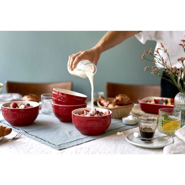 Staub Ceramique Schüsselset,Schüssel 4-tlg Antik-Türkis Keramik 14 cm 0,7 Liter Zubereiten und Servieren