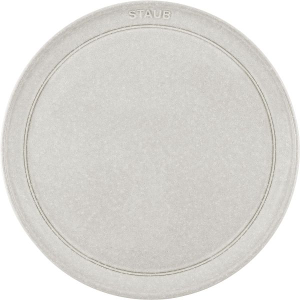 Staub Dining Line Teller flach, 15 cm Weisser Trüffel Keramik Kratzfest  Emaillebeschichtung