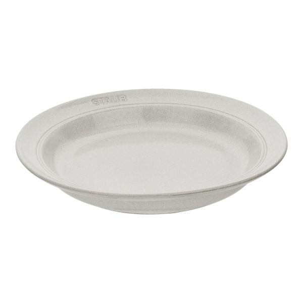 Staub Dining Line Teller, 24 cm Weisser Trüffel Keramik Kratzfest Emaillebeschichtung