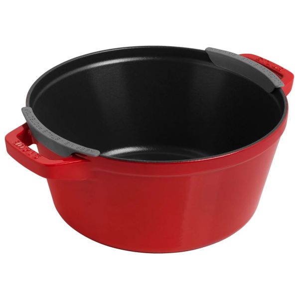 Staub La Cocotte Kochtopfset, 2-tlg rund Gusseisen Kirsch-Rot Kochtopf Topf