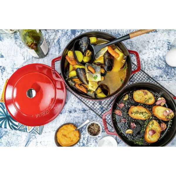 Staub La Cocotte Kochtopfset, 2-tlg rund Gusseisen Kirsch-Rot Kochtopf Topf