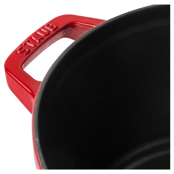 Staub La Cocotte Kochtopfset, 2-tlg rund Gusseisen Kirsch-Rot Kochtopf Topf