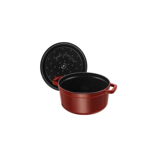 Staub La Cocotte Töpfe und Pfannen Cocotte, 24 cm | Grenadine-Rot | rund | Gusseisen