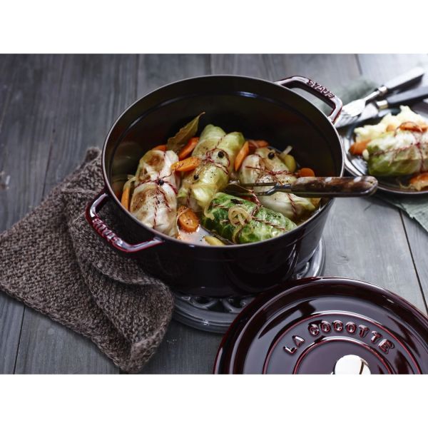 Staub La Cocotte Töpfe und Pfannen Cocotte, 24 cm | Grenadine-Rot | rund | Gusseisen