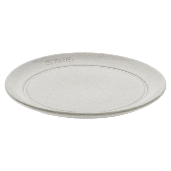 Staub 6 er Set Dining Line Teller flach 26 cm, Keramik, Weisser Trüffel