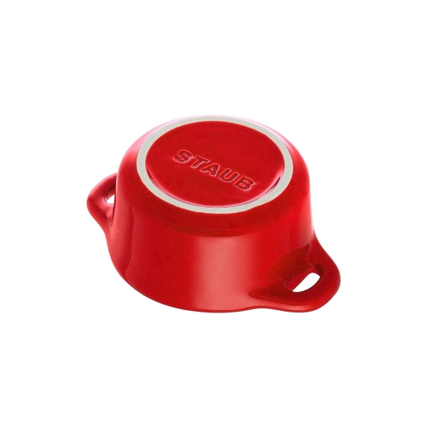 Staub Set 6 Stück   Keramik Dessertschale Auflaufform Mini Cocotte, rund Kirsch-Rot 10 cm