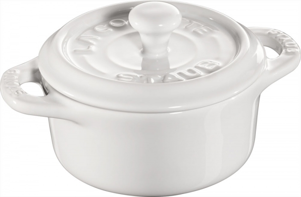 Staub Keramik 6 er Set Mini Cocotte, rund weiß 10 cm Ceramic