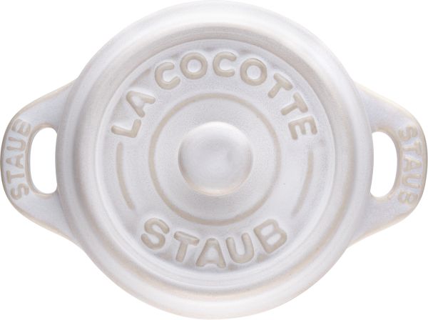 Staub 6er Set Ceramique Mini Cocotte, 10 cm Elfenbein-Weiß rund Keramik Elfenbein-Weiß
