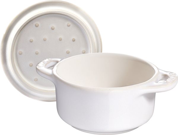 Staub 6er Set Ceramique Mini Cocotte, 10 cm Elfenbein-Weiß rund Keramik Elfenbein-Weiß