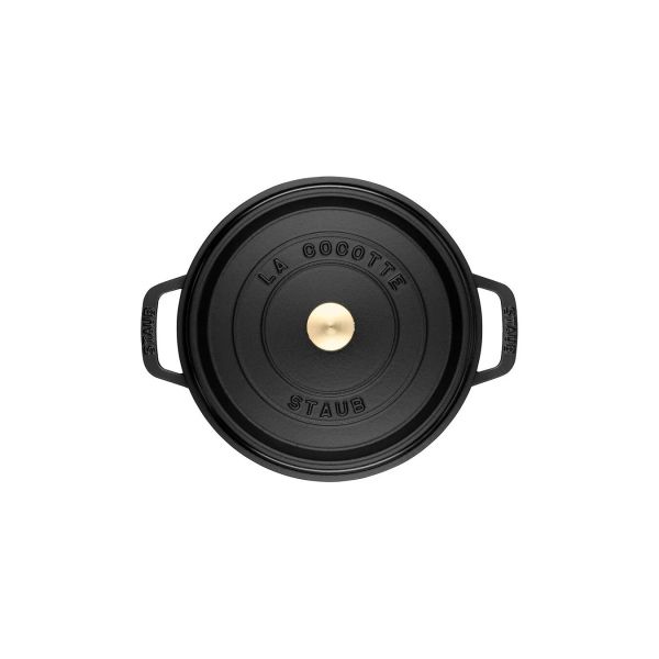 Staub La Cocotte Cocotte, 26 cm Schwarz rund Gusseisen  Bräter Kochtopf Schmortopf