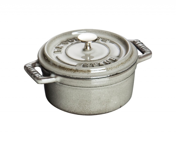 Staub Cocotte Bräter 10 cm grau rund