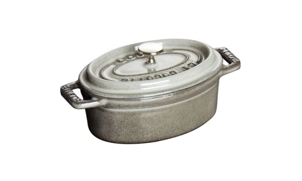 Staub Cocotte Bräter 27 cm grau oval