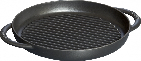 Staub Pure Grill Grillpfanne Pfanne Gusseisen Schwarz 26cm 10"