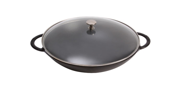 Staub Wokpfanne mit Glasdeckel 37 cm schwarz