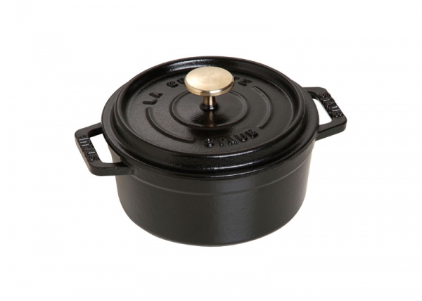 Staub Cocotte Bräter Kochtopf rund Schwarz 12 cm 0,4 l