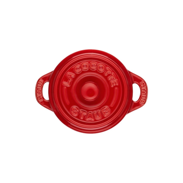 Staub Keramik Dessertschale Auflaufform Mini Cocotte, rund Kirsch-Rot 10 cm