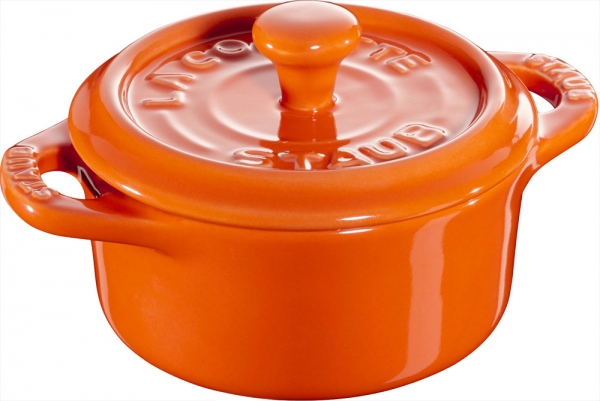 Staub Keramik Mini Cocotte, rund orange 10 cm Ceramic