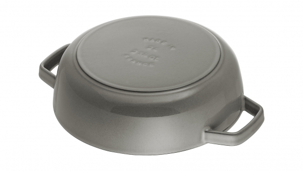 Staub Kochgeschirr Multifunktionsbräter mit Chistera Drop Structure Bräter Bratentopf rund Graphitgrau 24 cm