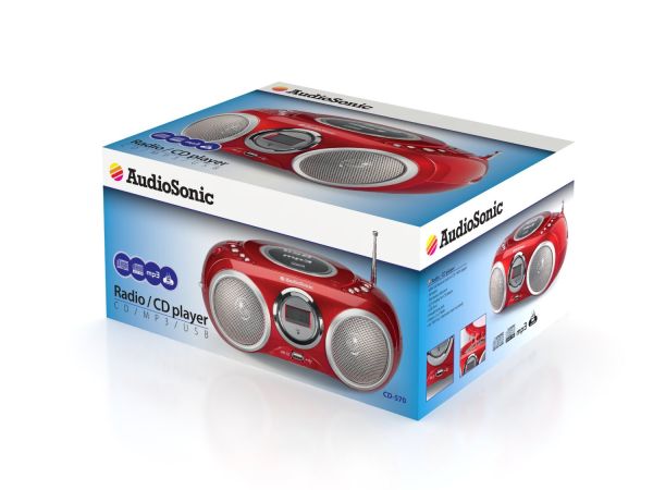 AudioSonic CD-570 CD Stereoradio (MP3, USB 2.0) rot