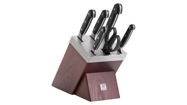 ZWILLING Pro Selbstschärfender Messerblock, 7-tlg Braun Braun Braun