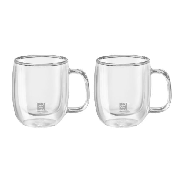 ZWILLING Sorrento Plus 2-tlg. Espresso-Set mit Henkel, 80 ml, 80 ml / 2-tlg hochwertiges Borosilikatglas