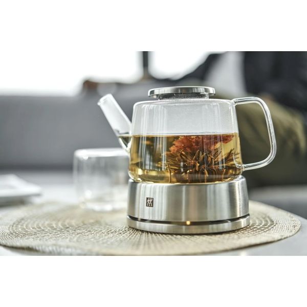 ZWILLING Sorrento Teekanne mit Stövchen, 800 ml Transparent hochwertiges Borosilikatglas