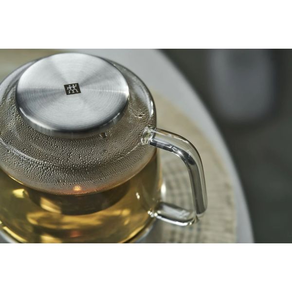 ZWILLING Sorrento Teekanne mit Stövchen, 800 ml Transparent hochwertiges Borosilikatglas