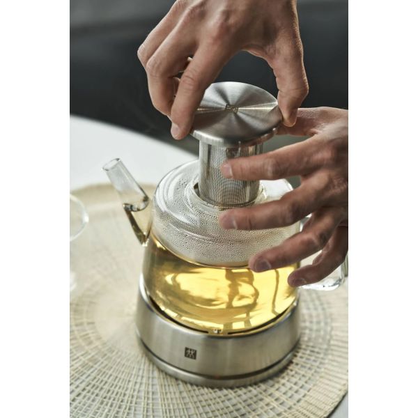ZWILLING Sorrento Teekanne mit Stövchen, 800 ml Transparent hochwertiges Borosilikatglas