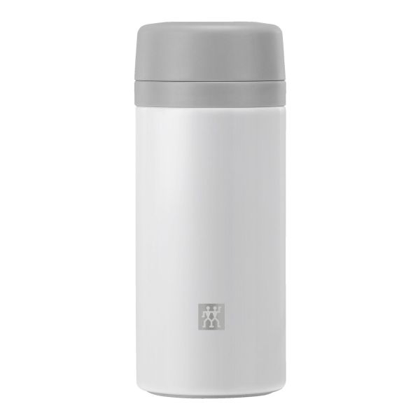 ZWILLING Thermo Isolierflasche für Tee & Infused Water, 420 ml Weiß Silber-Weiß