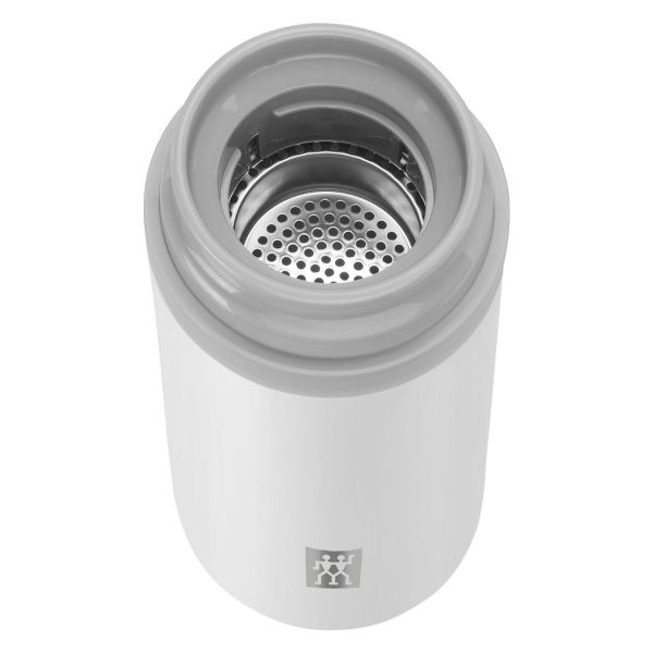 ZWILLING Thermo Isolierflasche für Tee & Infused Water, 420 ml Weiß Silber-Weiß