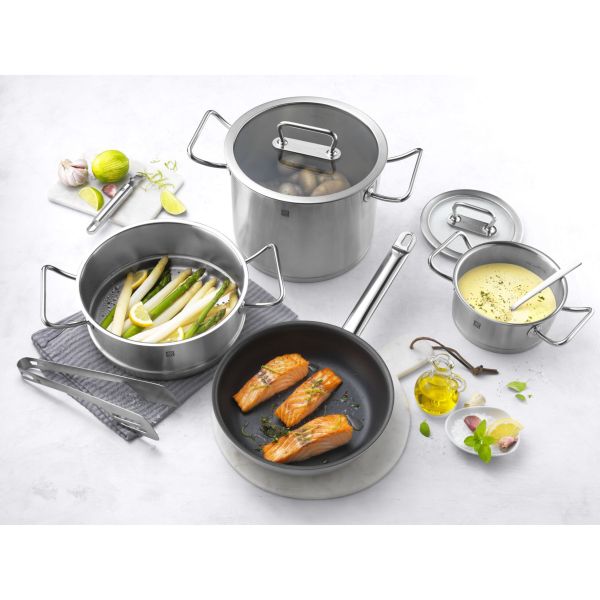 ZWILLING Pro Bratpfanne 24 cm, 18/10 Edelstahl, Silber-Schwarz alle Herdarten