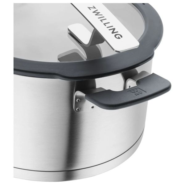 ZWILLING Simplify Kochtopfset, 4-tlg rund Edelstahl Silber-Schwarz