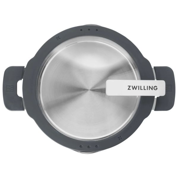 ZWILLING Simplify Kochtopfset, 4-tlg rund Edelstahl Silber-Schwarz