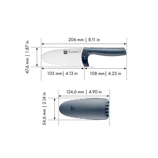 ZWILLING TWINNY Kinderkochmesser 10 cm, Blau Edelstahl ab 3 Jahren geeignet