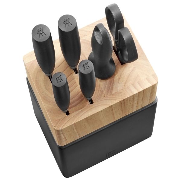 ZWILLING Now S Messerblockset, 7-tlg Schwarz Schwarz Schwarz