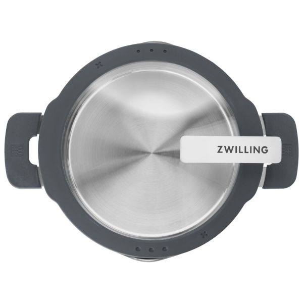 ZWILLING Simplify Bratentopf, 20 cm rund Edelstahl Silber-Schwarz