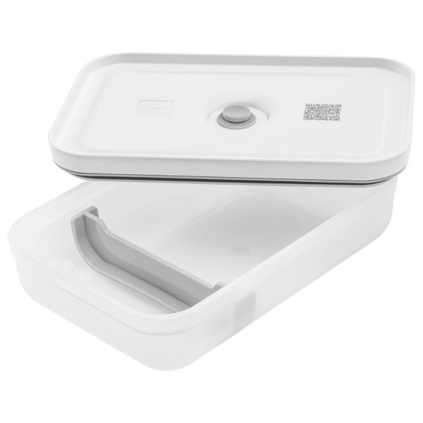 ZWILLING Fresh & Save Vakuum Lunchbox Set, L flach / 6-tlg, Kunststoff, Semitransparent-Grau