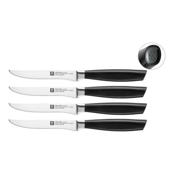 ZWILLING All * Star 4 tlg. Steakmesserset 4-tlg, Schwarz Eisgehärtete FRIODUR Klinge