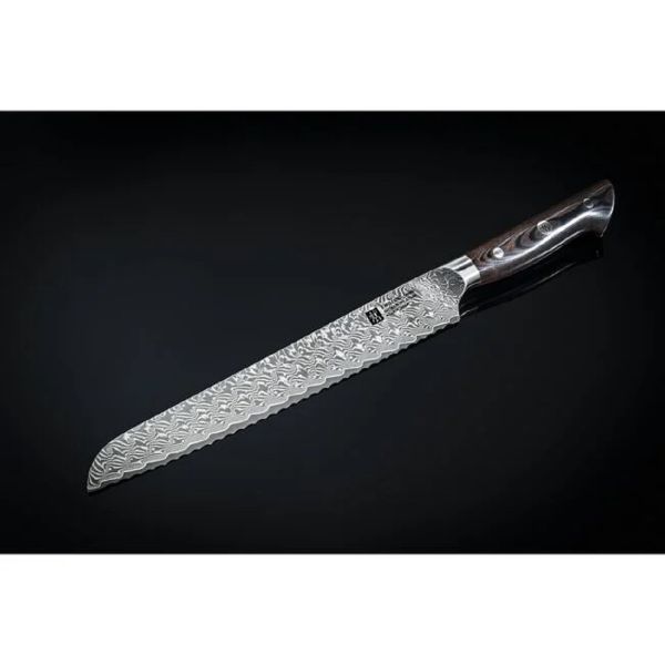 ZWILLING Tanrei Messer Brotmesser, 23 cm Wellenschliff Premium-Stahl. 101 Lagen
