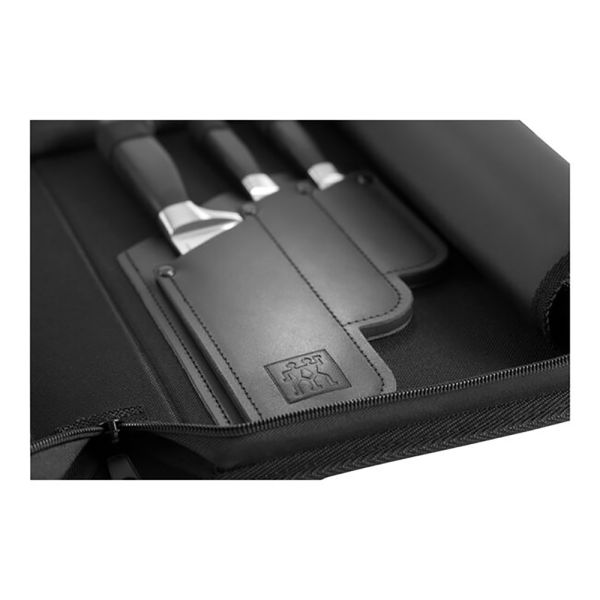 ZWILLING **** VIER STERNE Messer Reiseset, 7-tlg Schwarz Buchenholzbrett