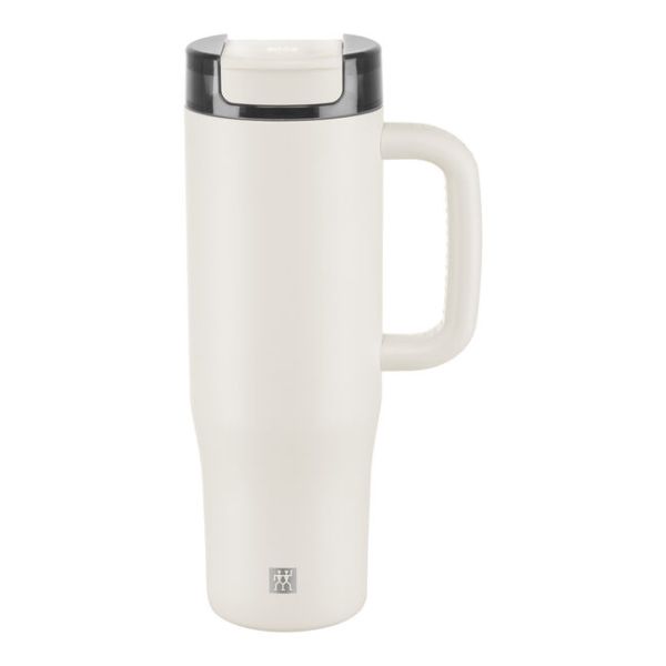 ZWILLING Thermo Plus Isolierbecher Thermobecher mit Strohhalm, 900 ml Edelstahl Cream